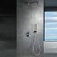 Conjunto de ducha empotrado termostatico Line gris mate con champagne de Imex